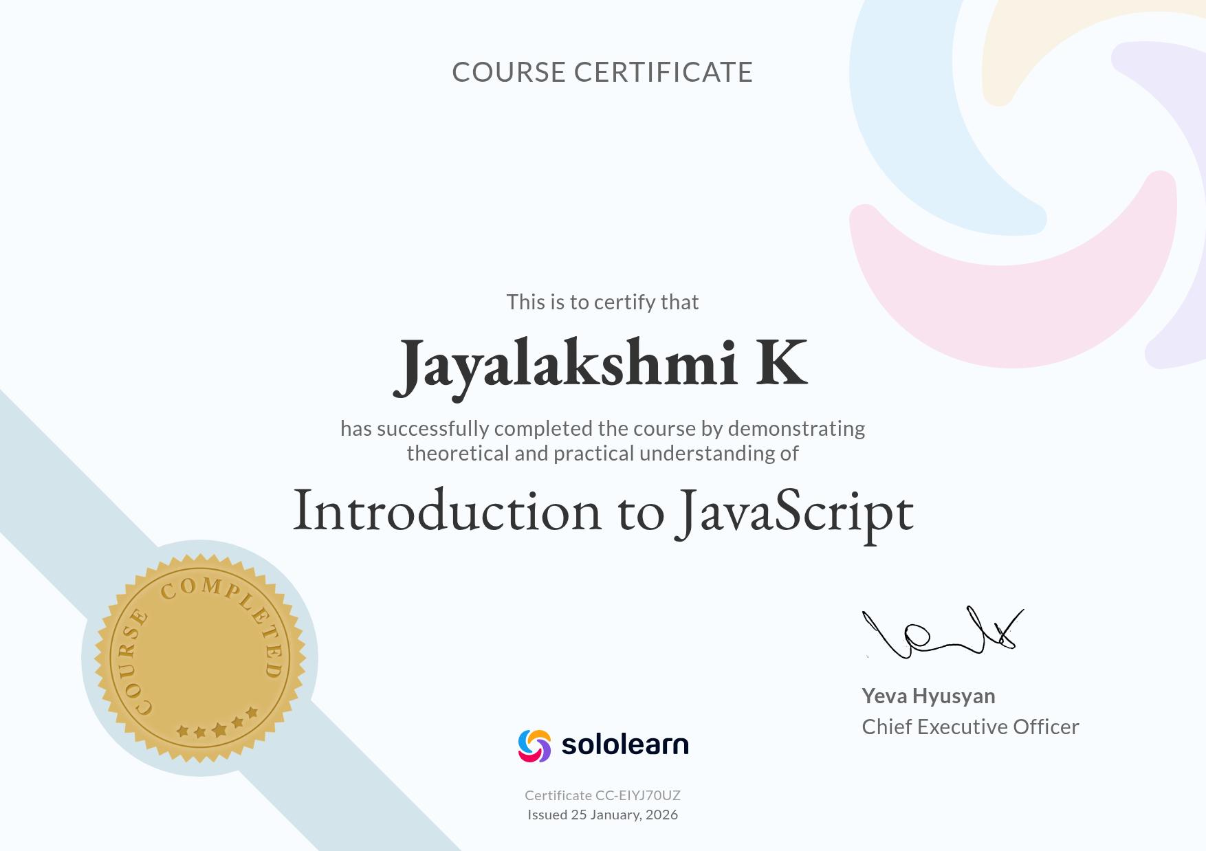 JavaScript Certificate